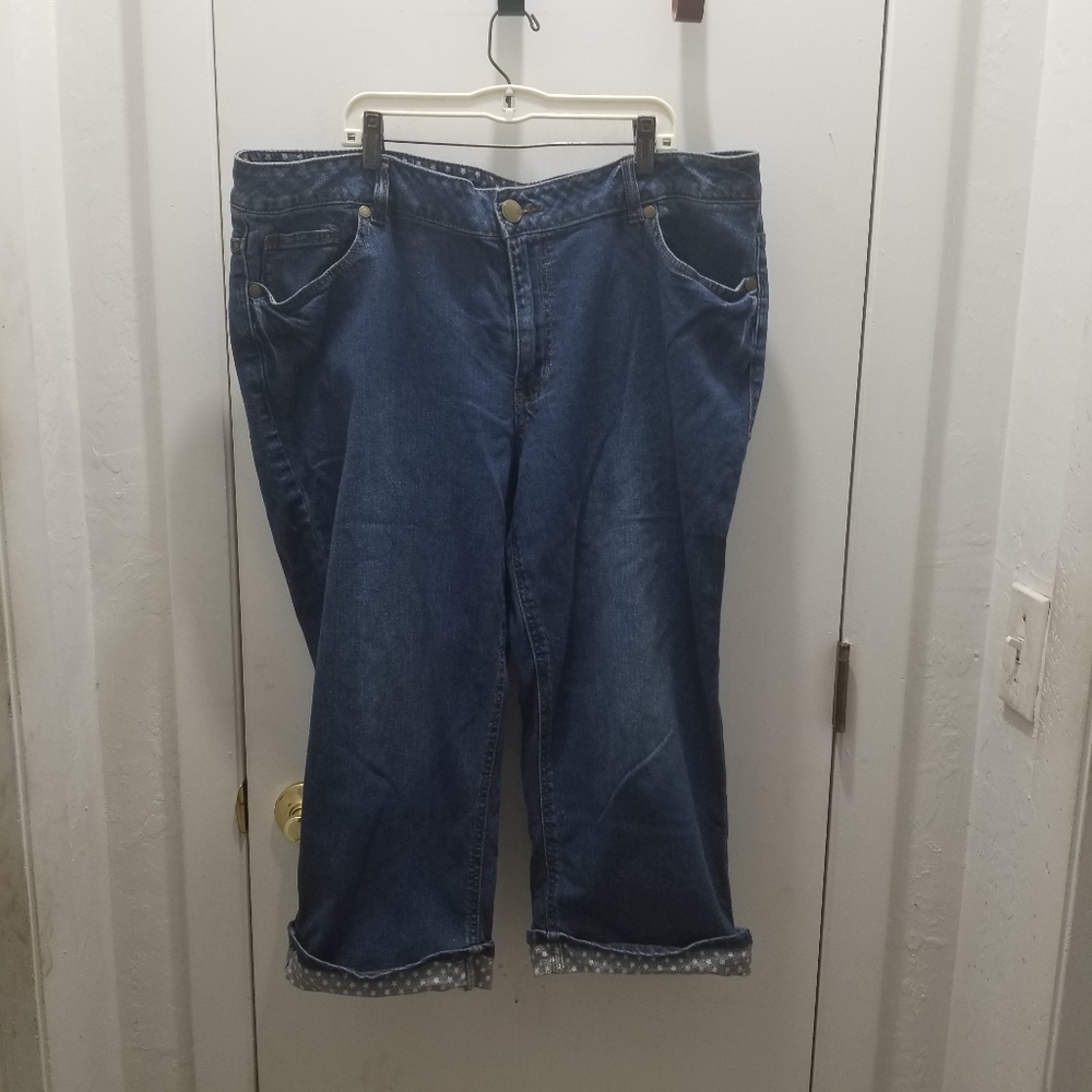 Avenue Denim Jean's Blue Stars Rolled Cuffs 18